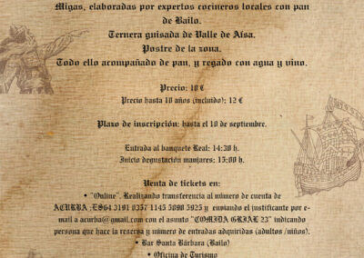 Si el próximo día 16 vas a estar en Bailo en las jornadas del Santo Grial, no te pierdas la comida popular que estamos preparando. 🖋 Puedes apuntarte hasta el día 10 de septiembre. En el cartel tienes toda la información.