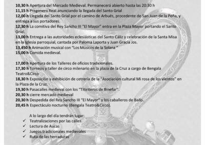 PROGRAMA VII RECREACIÓN HISTORICA DE LA ESTANCIA SANTO GRIAL EN BAILO 15,16 y 17 SEPTIEMBRE 2023
